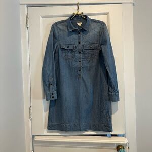 J. Crew Blue Long Sleeve Denim Dress